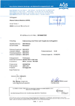Prüfbericht Reinwasser vom 08.04.2015